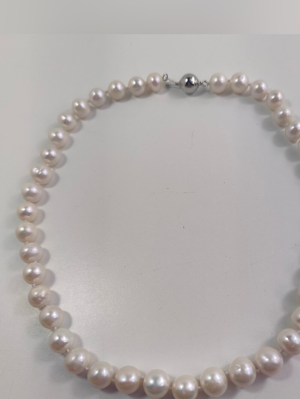 Freshwater Pearl Necklace 18" White Cream Baroque Pearl Strand Necklace - Picture 3 of 11
